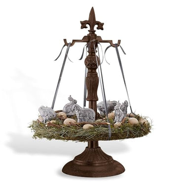 Loberon Kranzständer Antwan, Adventskranzständer, Antik-Finish, Advent, Weihnachtsdekoration, Weihnachten, Gusseisen, antikbraun im Sale